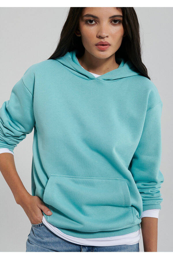 Hooded Blue Basic Sweatshirt 167299-71463 - 17