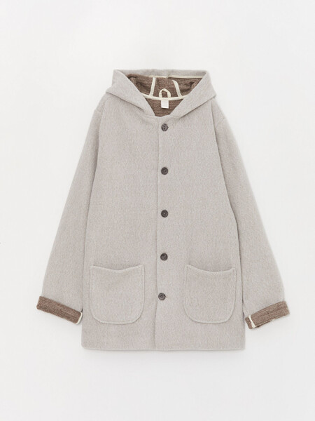 Hooded Boys' Cashmere Coat - 1