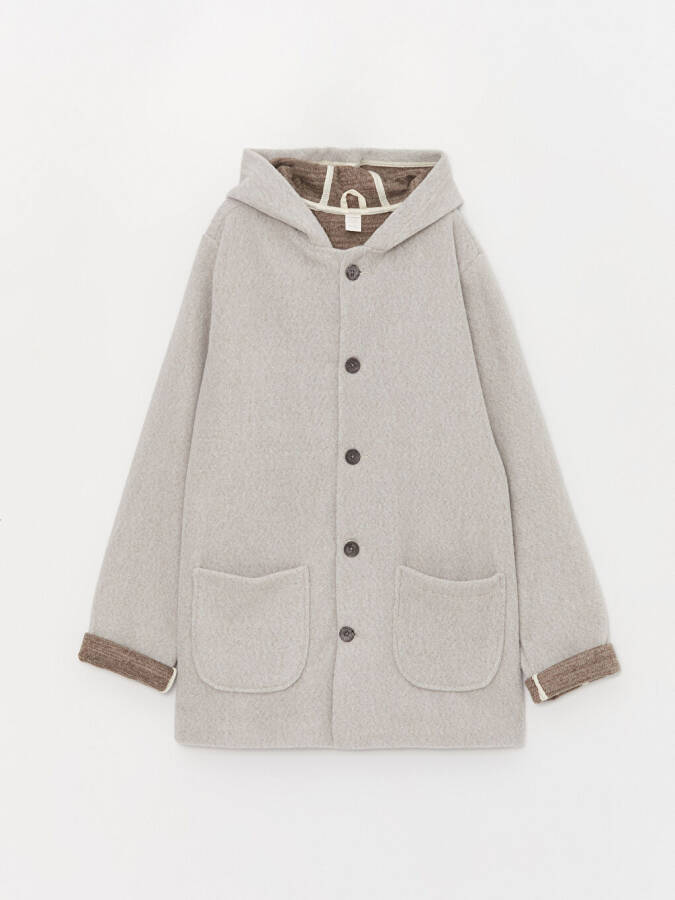 Hooded Boys' Cashmere Coat - 1