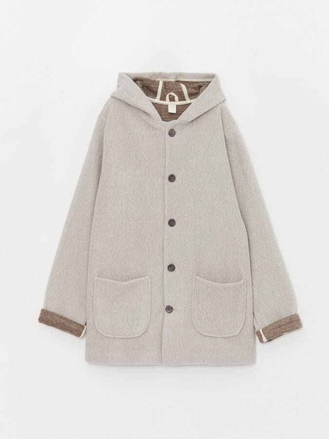 Hooded Boys' Cashmere Coat - 4