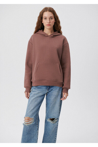 Hooded Brown Basic Sweatshirt 167299-70383 - 12