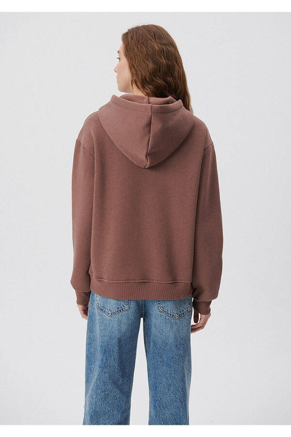 Hooded Brown Basic Sweatshirt 167299-70383 - 13