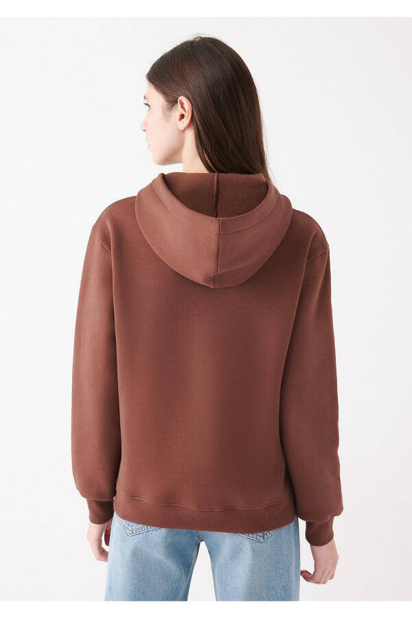 Hooded Brown Basic Sweatshirt 167299-82599 - 4