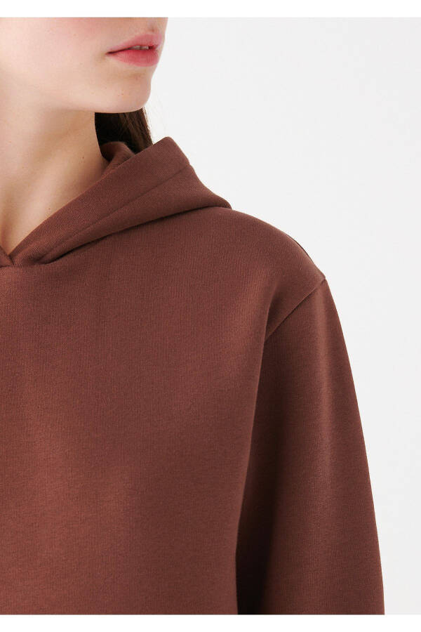 Hooded Brown Basic Sweatshirt 167299-82599 - 5