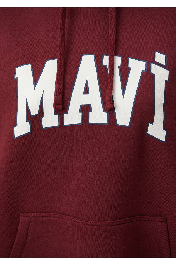 Hooded Burgundy Sweatshirt with Logo Print 1600361-85493 - 18