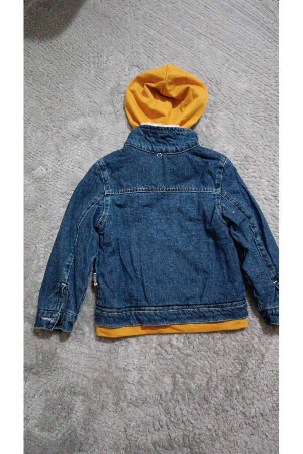 Hooded Fleece Lined Basic Kids Denim Jacket - 2