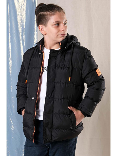 Hooded Fleece Lined Boys' Puffer Jacket - 9