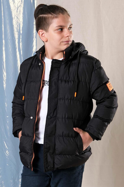 Hooded Fleece Lined Boys' Puffer Jacket - 9