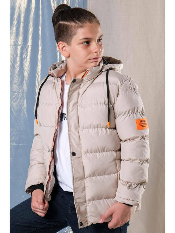 Hooded Fleece-lined Boys' Puffer Jacket - 8