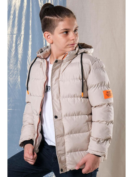 Hooded Fleece-lined Boys' Puffer Jacket - 1