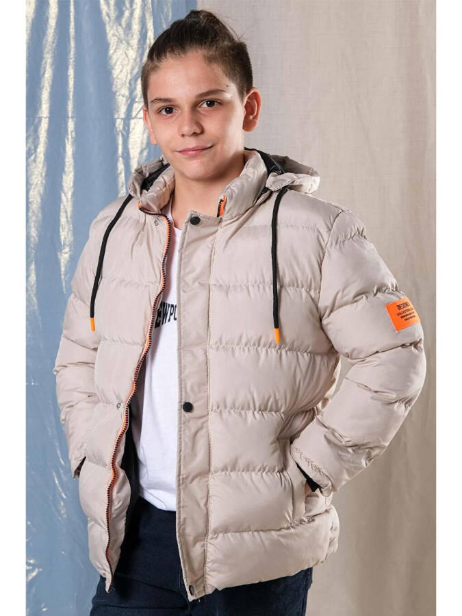 Hooded Fleece-lined Boys' Puffer Jacket - 2