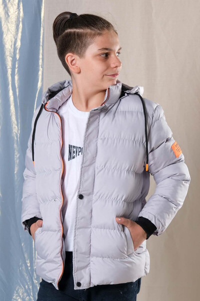 Hooded Fleece Lined Boys' Puffer Jacket - 20