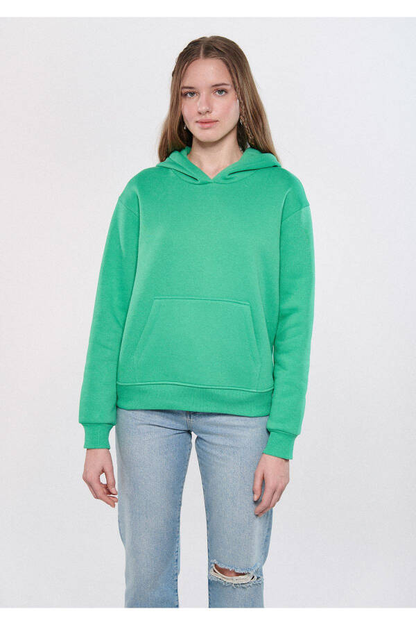 Hooded Green Basic Sweatshirt 167299-71794 - 2