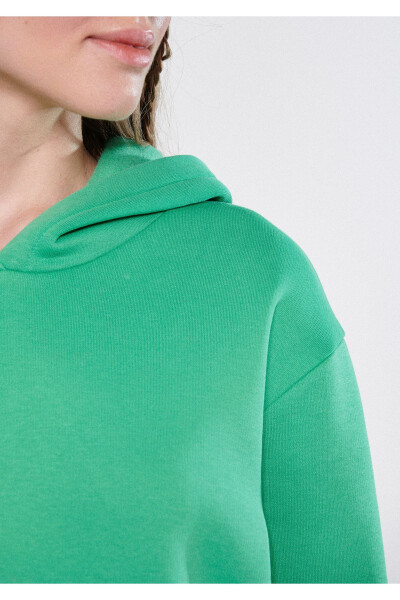 Hooded Green Basic Sweatshirt 167299-71794 - 4