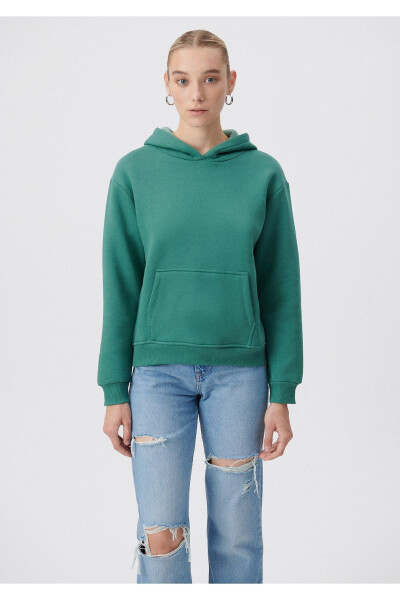 Hooded Green Basic Sweatshirt 167299-71870 - 7