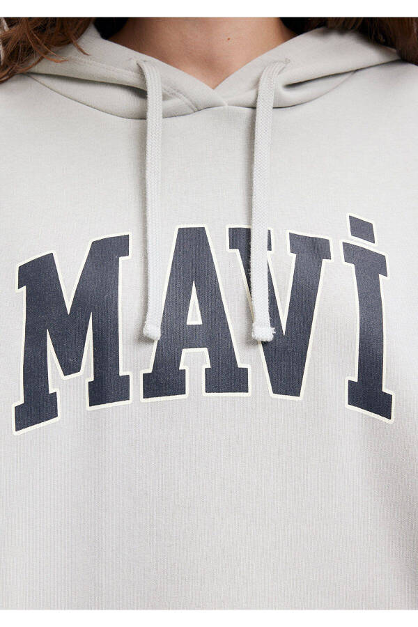 Hooded Grey Sweatshirt with Logo Print 1600361-34322 - 24