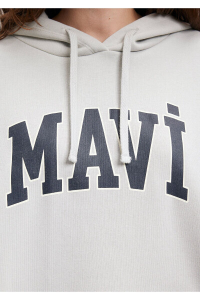 Hooded Grey Sweatshirt with Logo Print 1600361-34322 - 18