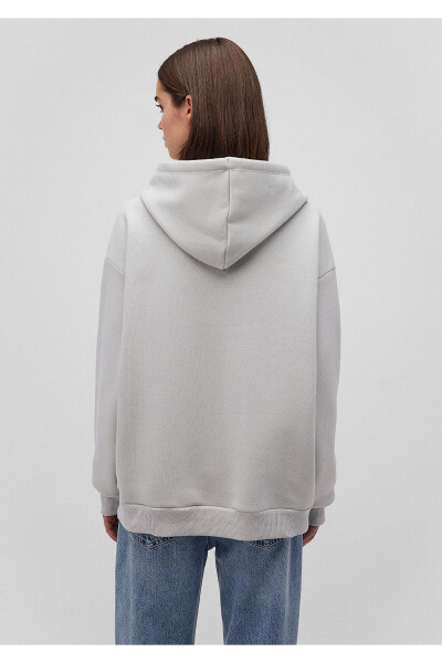 Hooded Grey Sweatshirt with Logo Print 1600361-34322 - 10