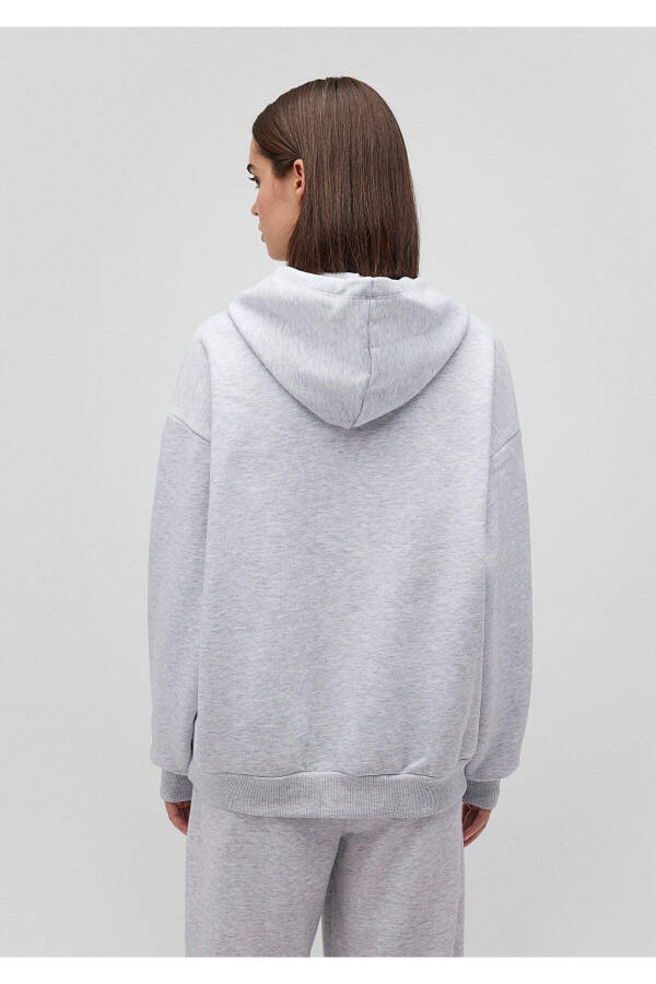 Hooded Grey Sweatshirt with Logo Print 1600361-85438 - 10