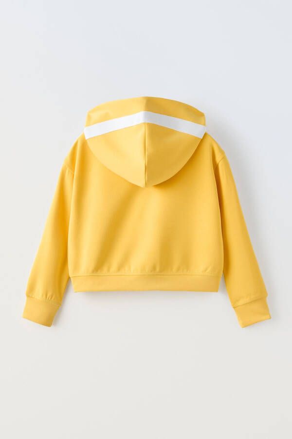 Hooded jacket with contrast stripes - Yellow - 2