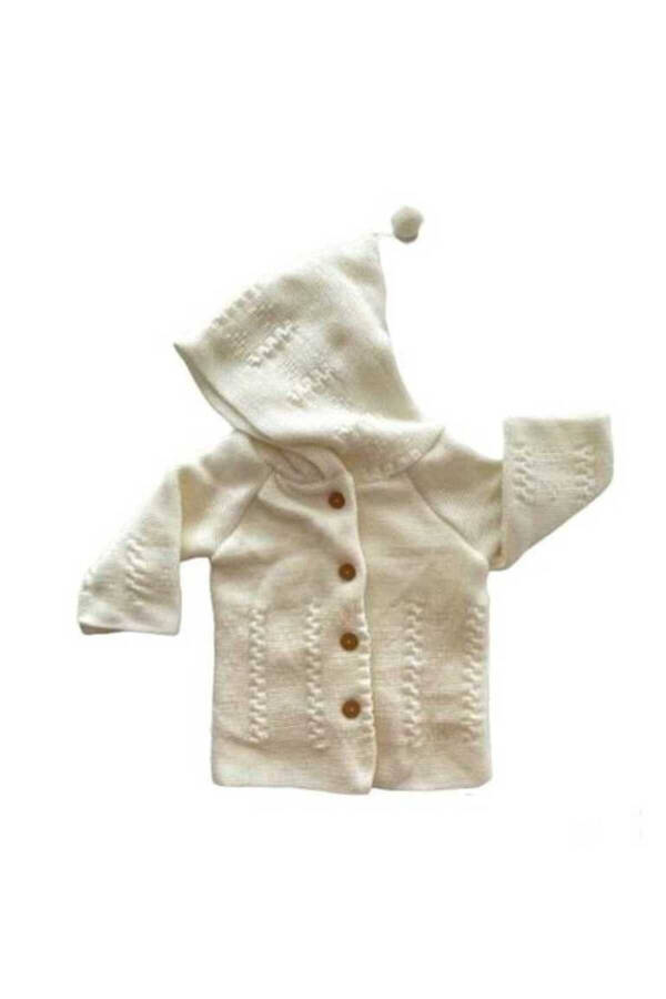 Hooded Knit Baby Cardigan - 1