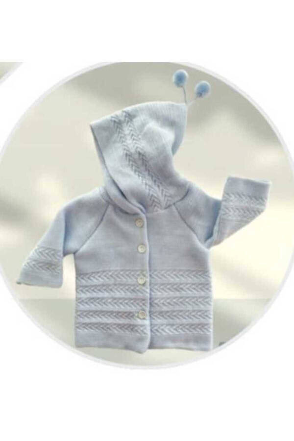 Hooded Knit Baby Cardigan - 1