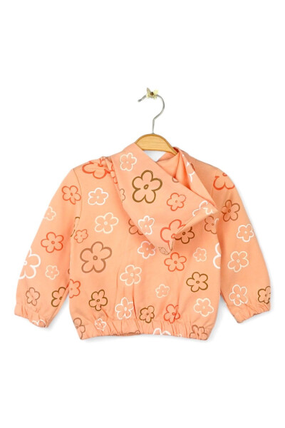 Hooded long-sleeved cardigan with floral print for babies aged 9-24 months. - 3