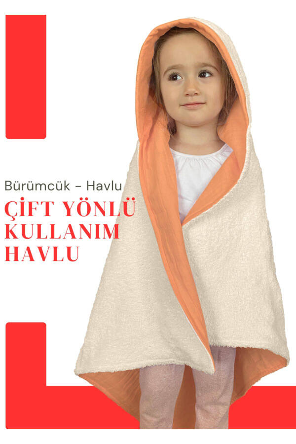 Hooded Muslin Towel Baby Kid Towel Swaddle Bath Towel Cotton Beach Towel Double Sided Use - 9