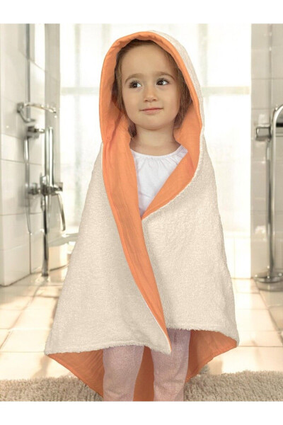 Hooded Muslin Towel Baby Kid Towel Swaddle Bath Towel Cotton Beach Towel Double Sided Use - 1