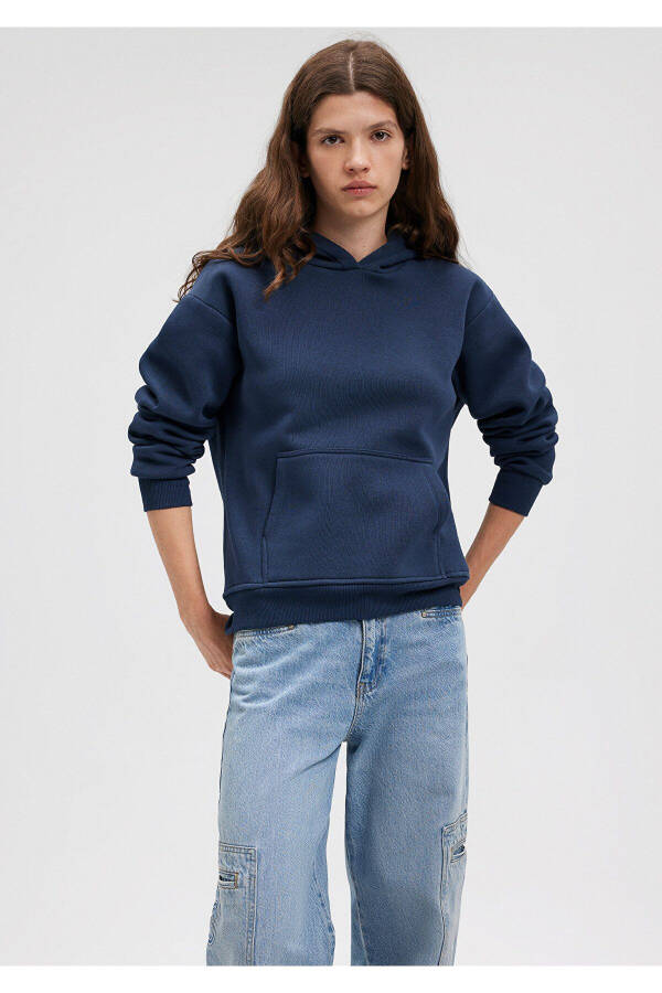 Hooded Navy Blue Basic Sweatshirt 167299-70488 - 20