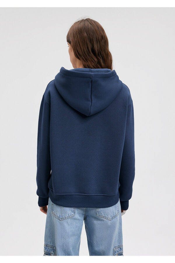 Hooded Navy Blue Basic Sweatshirt 167299-70488 - 23