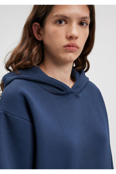 Hooded Navy Blue Basic Sweatshirt 167299-70488 - 24