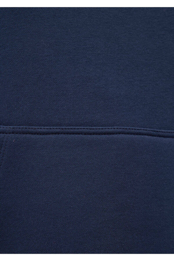 Hooded Navy Blue Basic Sweatshirt 167299-70488 - 1