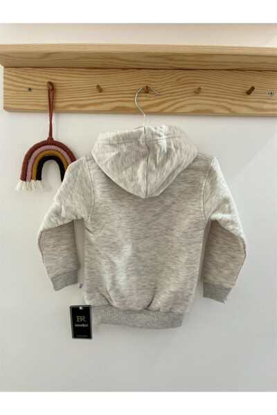 Hooded Pocket Basic Sweatshirt (Grey) - 3