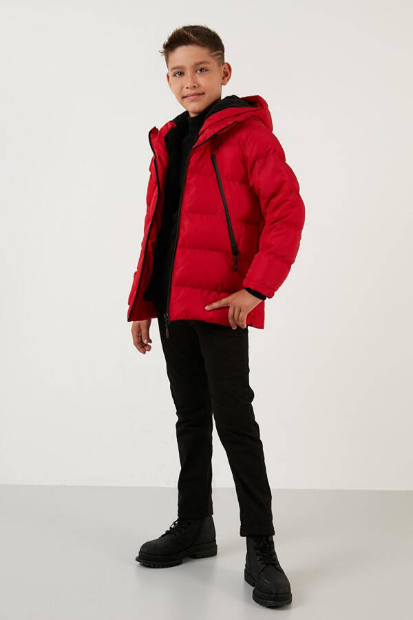 Hooded Puffer Jacket with Fleece Lined Zippered Pockets 5760040 - 8