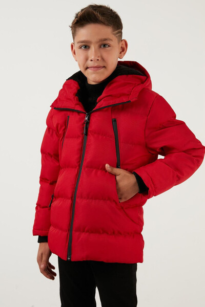 Hooded Puffer Jacket with Fleece Lined Zippered Pockets 5760040 - 9