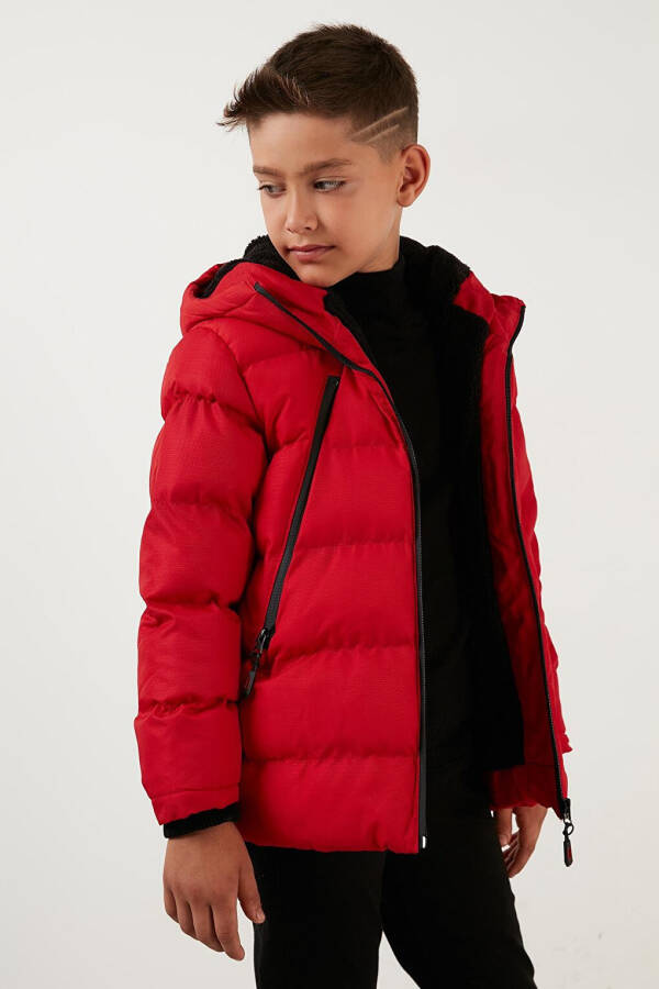 Hooded Puffer Jacket with Fleece Lined Zippered Pockets 5760040 - 10