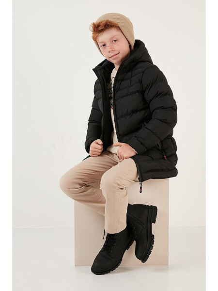 Hooded Puffer Jacket with Zipper Pockets 6492324 - 1