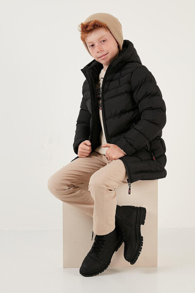 Hooded Puffer Jacket with Zipper Pockets 6492324 - 1