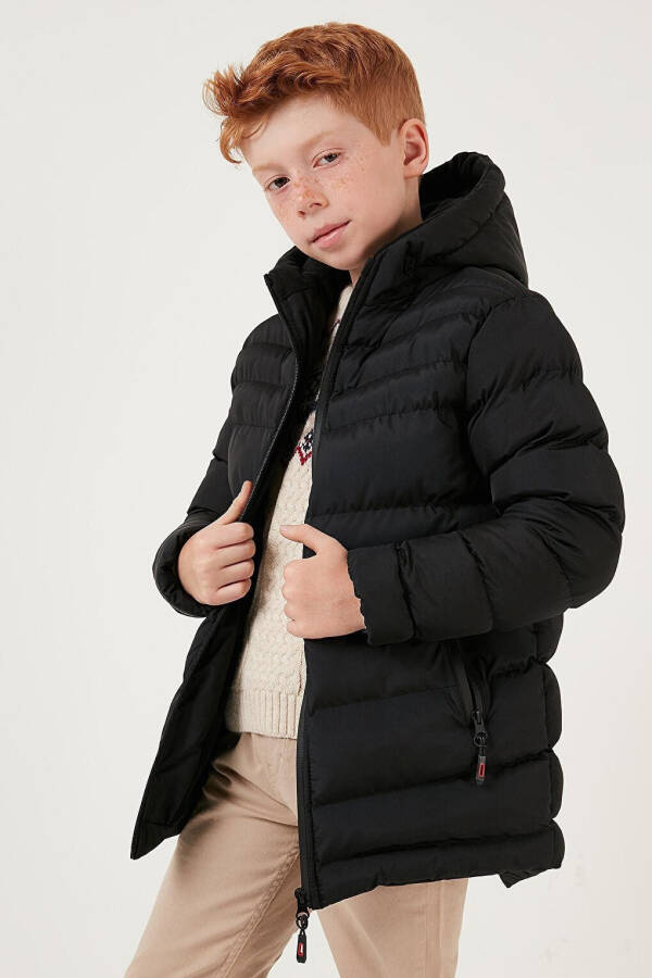 Hooded Puffer Jacket with Zipper Pockets 6492324 - 4