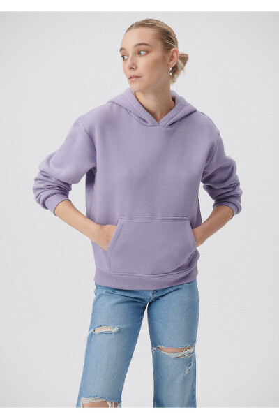 Hooded Purple Basic Sweatshirt 167299-70540 - 1