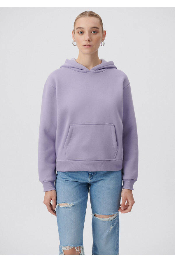 Hooded Purple Basic Sweatshirt 167299-70540 - 2