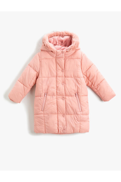 Hooded, quilted, long puffer jacket. - 4