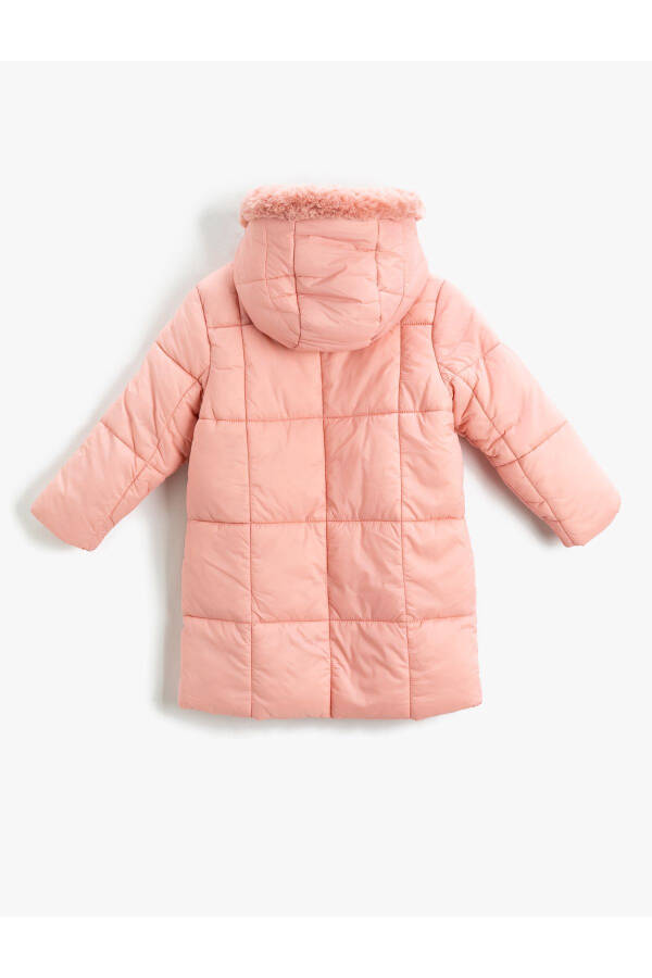 Hooded, quilted, long puffer jacket. - 5