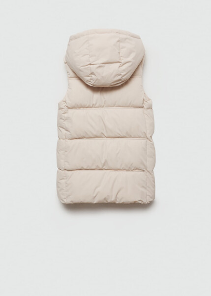 Hooded quilted vest - Ecru - 6