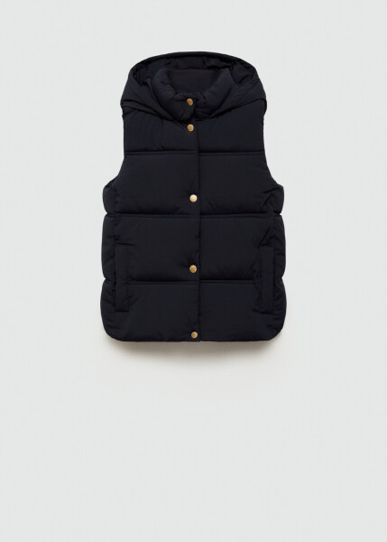 Hooded quilted vest - Navy - 8