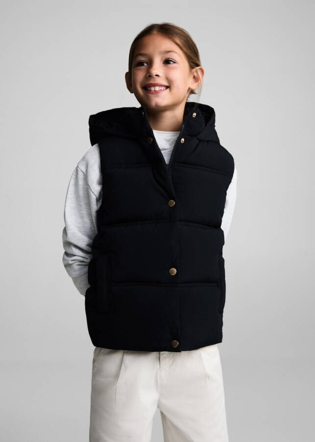 Hooded quilted vest - Navy - 12