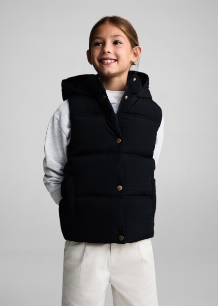 Hooded quilted vest - Navy - 5