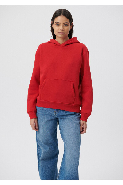 Hooded Red Basic Sweatshirt 167299-82054 - 21