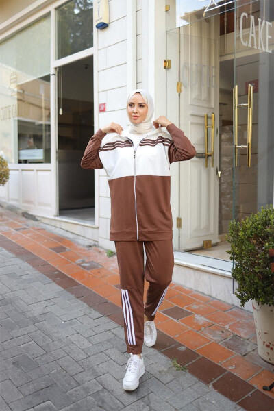 Hooded Two-Piece Sweatsuit TRN1016 Coffee - 7